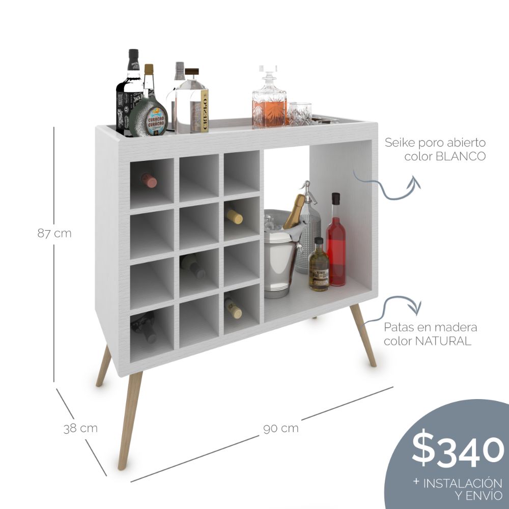 MUEBLE BAR ABIERTO MADERA SEIKE