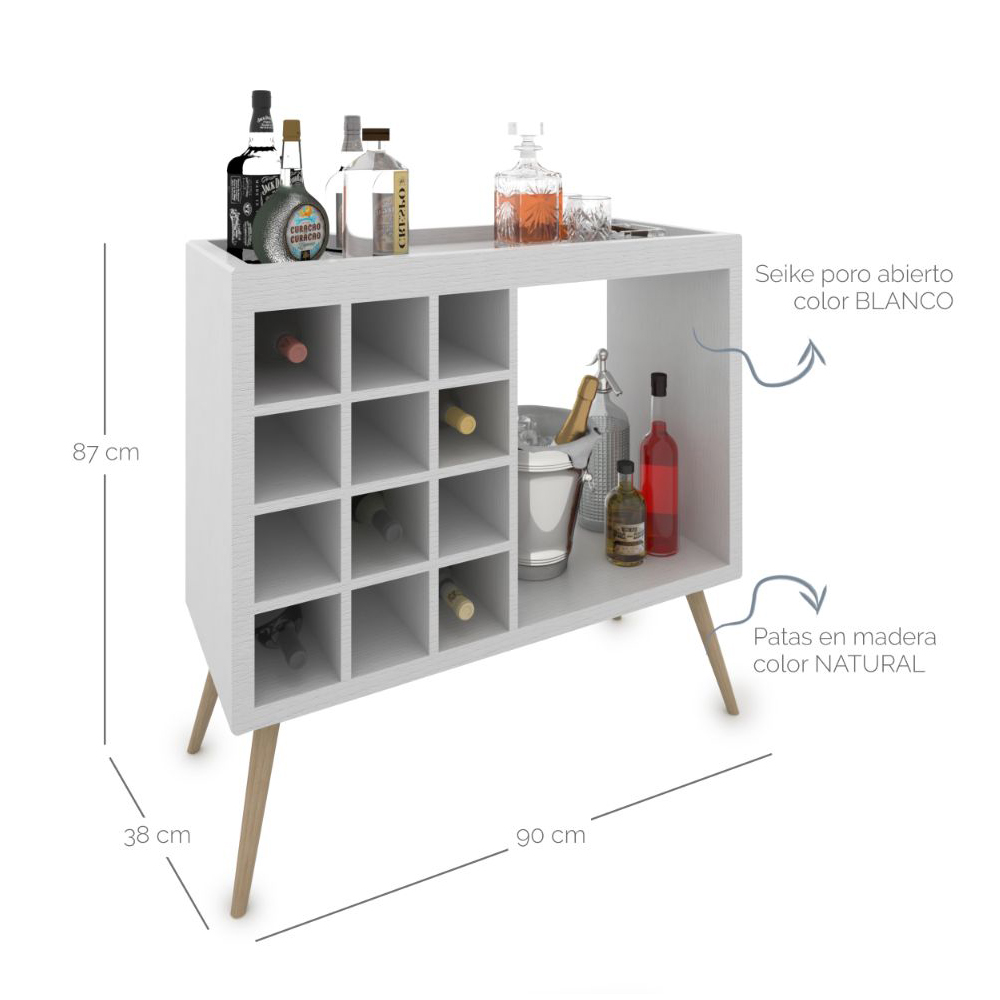 MUEBLE BAR ABIERTO MADERA SEIKE