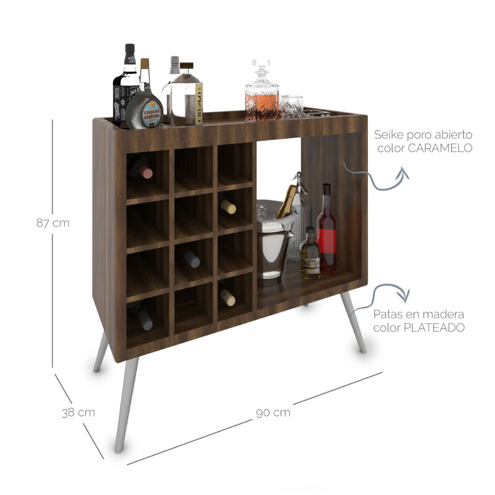 MUEBLE BAR ABIERTO EN SEIKE. 