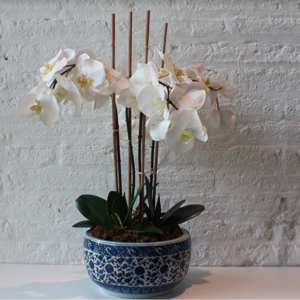 Arreglo de orquídeas artificiales para mesa consola Orquídeas